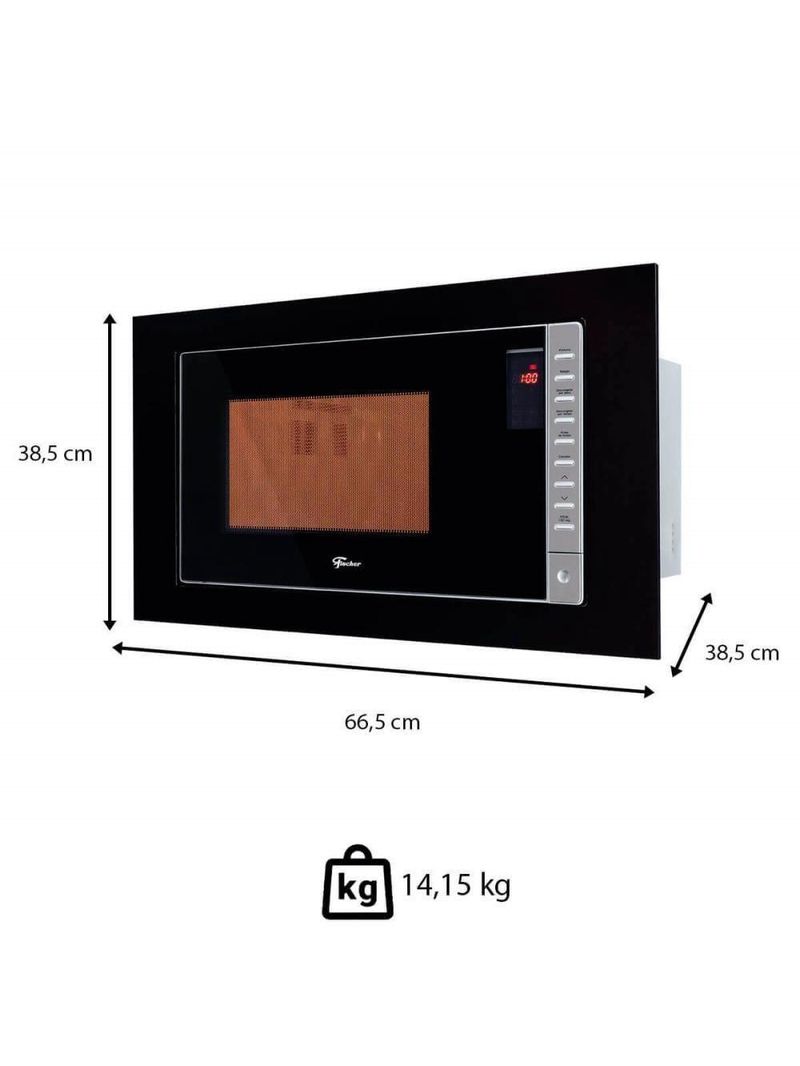 Kit Forno Elétrico 48l + Micro-ondas 25l Fischer Fit Line Embutir Preto 110V