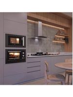 Kit Forno Elétrico 48l + Micro-ondas 25l Fischer Fit Line Embutir Preto 110V