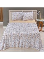 Jogo cama lençol sonnet king malha estampada 100% algodão 4 peças - borboleta - mostarda