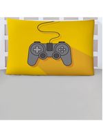 Jogo cama lençol shine solteiro microfibra 180 fios 2 peças - controle game cinza