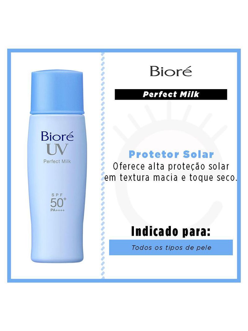 Protetor solar facial bioré perfect milk 50 fps