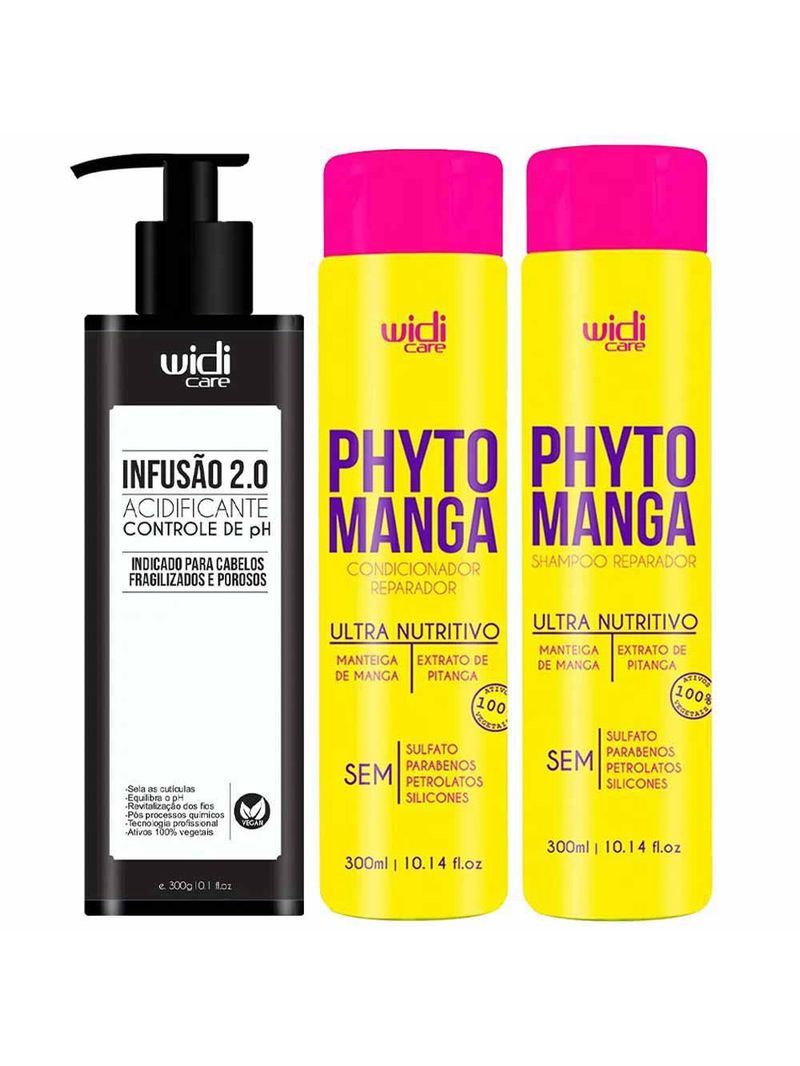 Widi care phytomanga kit - shampoo + condicionador + acidificante