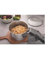 Jogo De Panelas Tramontina Una 3 Peças Em Aço Inox Com Fundo Triplo E Tampas De Vidro 65280070