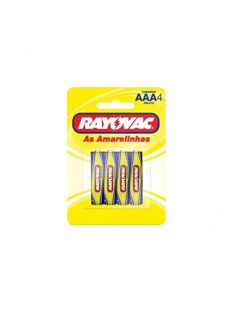 Pilha Rayovac Amarelinha 10307 Aaa Pequena Com 4 Unidades