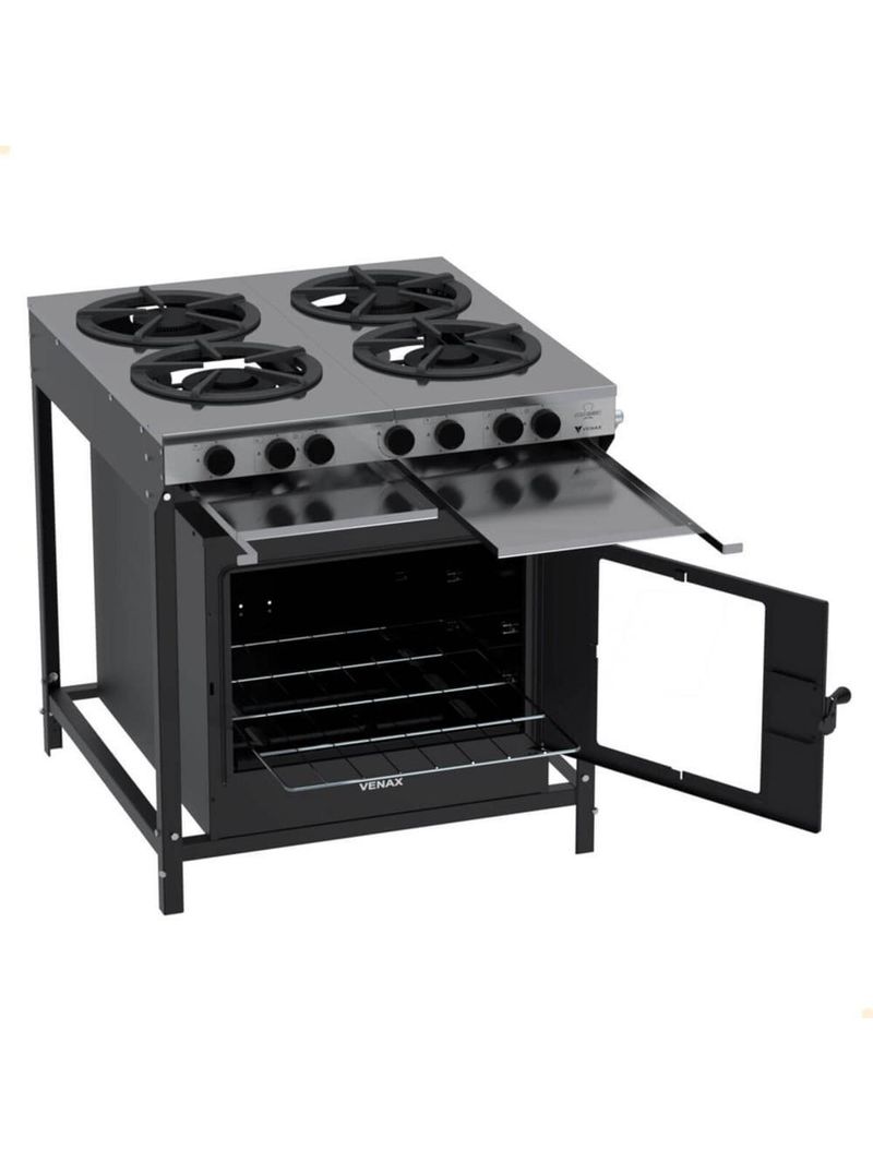 Fogão Industrial Venax Gás 4 Bocas Mesa Em Inox Ffi 430-2 Gourmet 16418