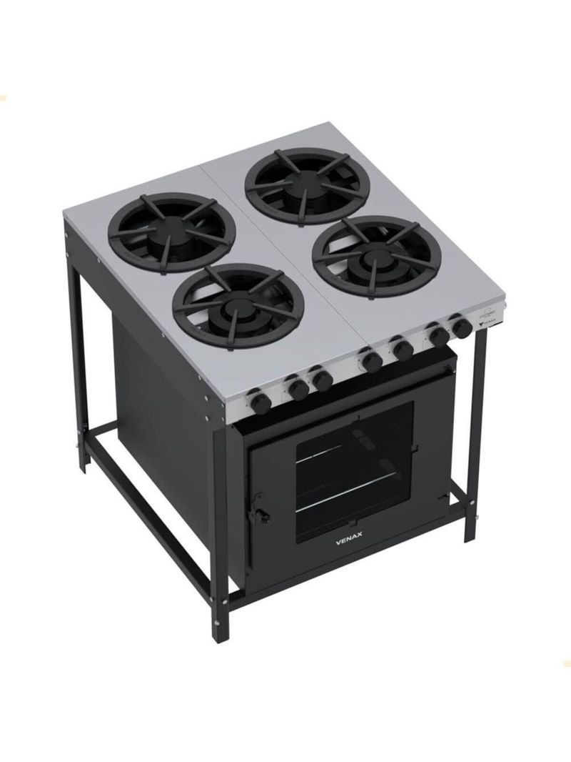 Fogão Industrial Venax Gás 4 Bocas Mesa Em Inox Ffi 430-2 Gourmet 16418