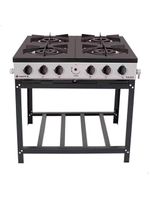 Fogão Industrial Venâncio A Gás Bravo 4 Bocas Cinza Esmaltado Br4b