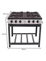 Fogão Industrial Venâncio A Gás Bravo 4 Bocas Cinza Esmaltado Br4b