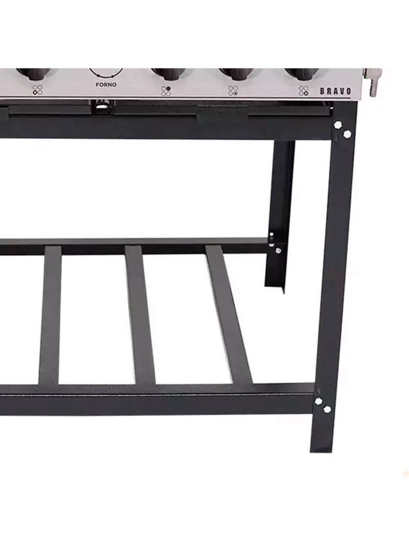 Fogão Industrial Venâncio A Gás Bravo 4 Bocas Cinza Esmaltado Br4b