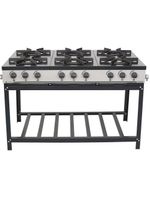 Fogão Industrial 6 Bocas Baixa Pressão Venâncio Linha Bravo Esmaltado Cinza Br6b