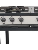 Fogão Industrial 6 Bocas Baixa Pressão Venâncio Linha Bravo Esmaltado Cinza Br6b