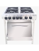 Fogão Industrial Venâncio A Gás Inox Extra 4 Bocas Com Forno Painel Ei4d2f