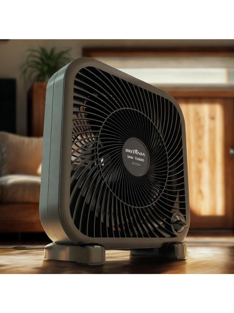 Ventilador circulador de ar britânia bca25a com 3 velocidades e 30w de potência – preto