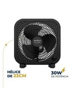 Ventilador circulador de ar britânia bca25a com 3 velocidades e 30w de potência – preto