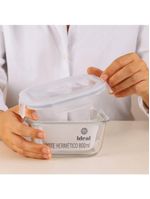 Pote Hermético De Vidro Quadrado 800 Ml Vasilha Com Tampa Mantimentos Marmitex Microondas Freezer