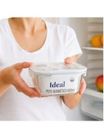 Pote Hermético De Vidro Quadrado 800 Ml Vasilha Com Tampa Mantimentos Marmitex Microondas Freezer