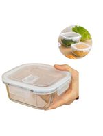 Pote Hermético De Vidro Quadrado 800 Ml Vasilha Com Tampa Mantimentos Marmitex Microondas Freezer