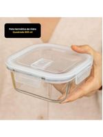 Pote Hermético De Vidro Quadrado 800 Ml Vasilha Com Tampa Mantimentos Marmitex Microondas Freezer