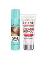 L'oréal paris magic retouch + cicatri renov kit - leave-in + corretivo capilar louro escuro