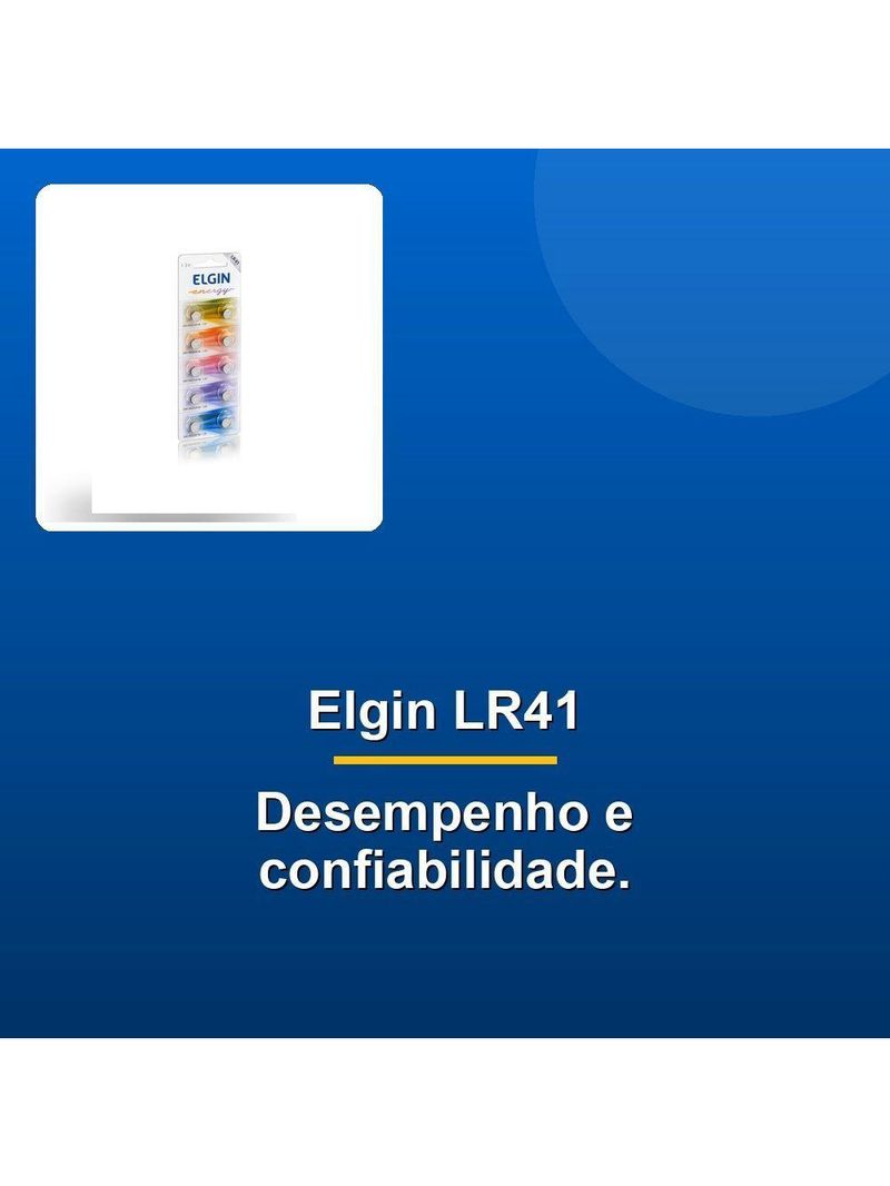 Bateria Alcalina Elgin Lr41 C/ 10 Unid