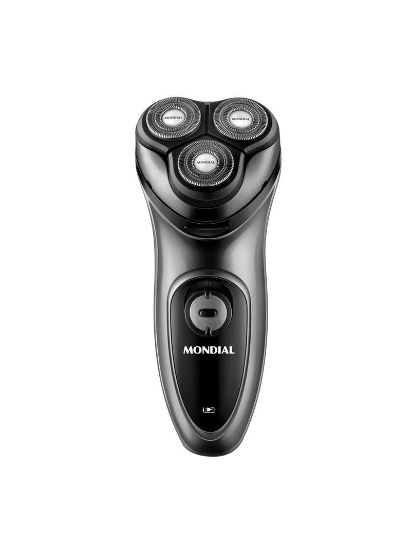 Barbeador Elétrico Mondial Power Shave 3 Lâminas Duplas 5w Be-02 Preto/prata Bivolt