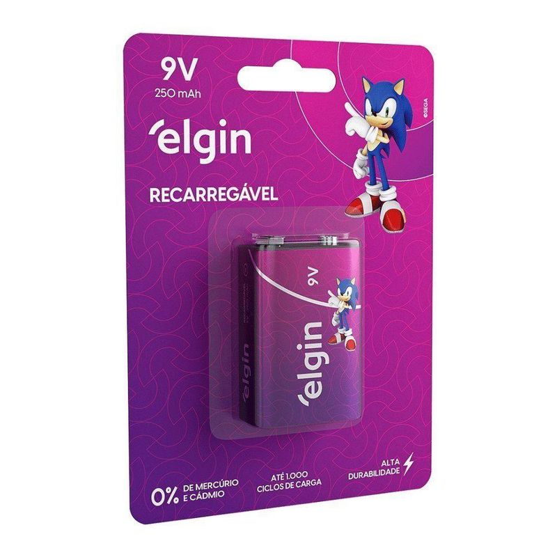 Bateria Recarregável Elgin 9v Blister 1