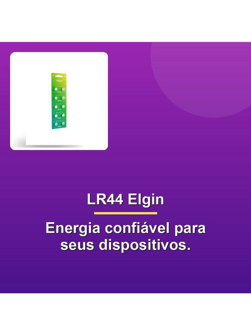 Bateria Alcalina Elgin Lr44 C- 10 Unid