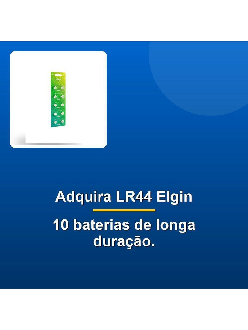 Bateria Alcalina Elgin Lr44 C- 10 Unid