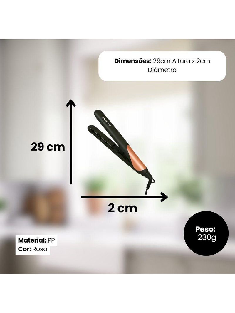 Prancha Modeladora Alisadora Cabelo Rosa 50w Viagem Bivolt