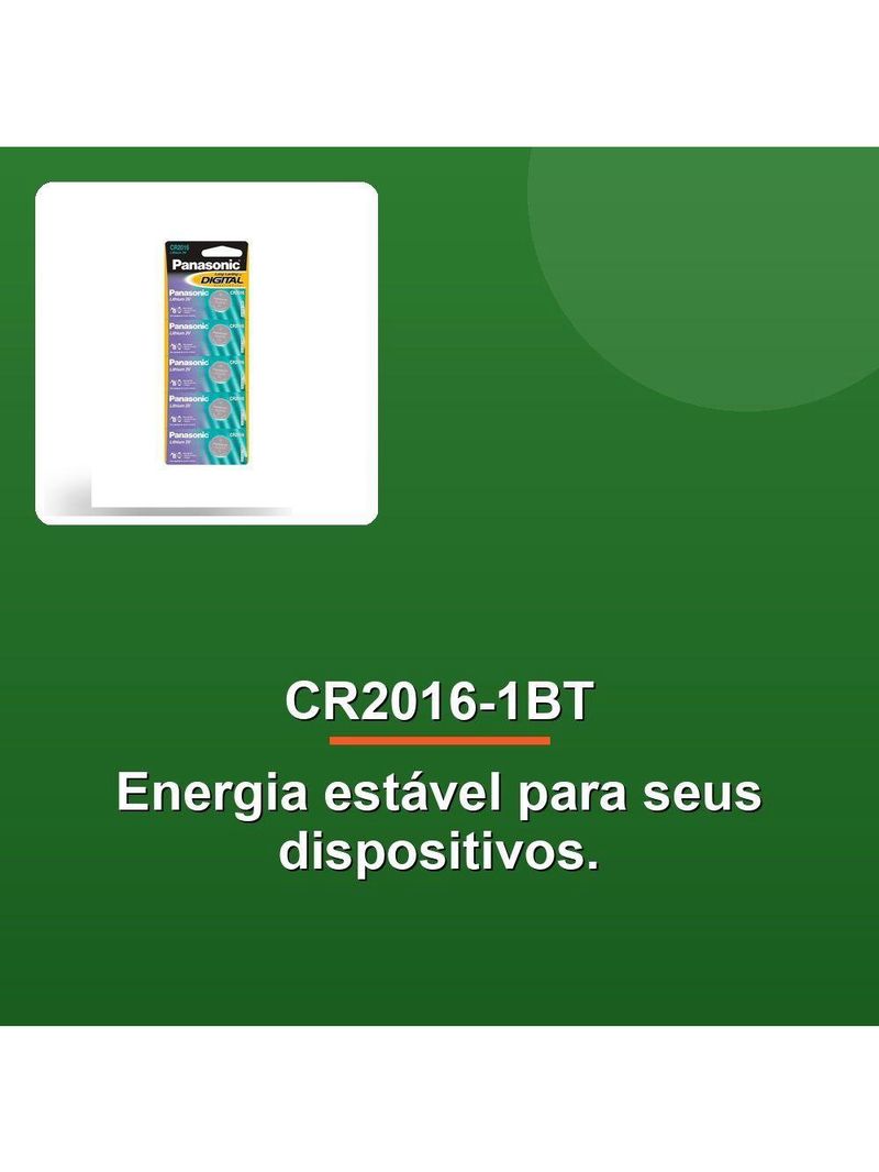 Bateria Lithium 3v Cr2016-1bt 5x