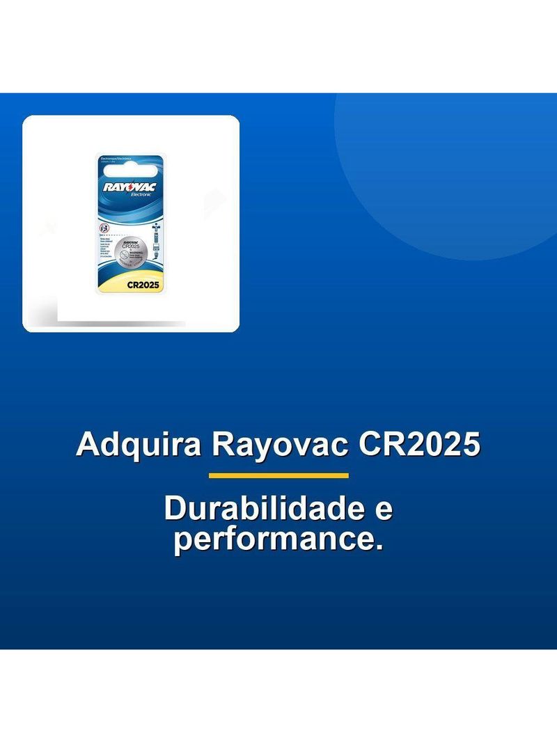 Bateria Lithium Rayovac Cr2025 Botão 3v