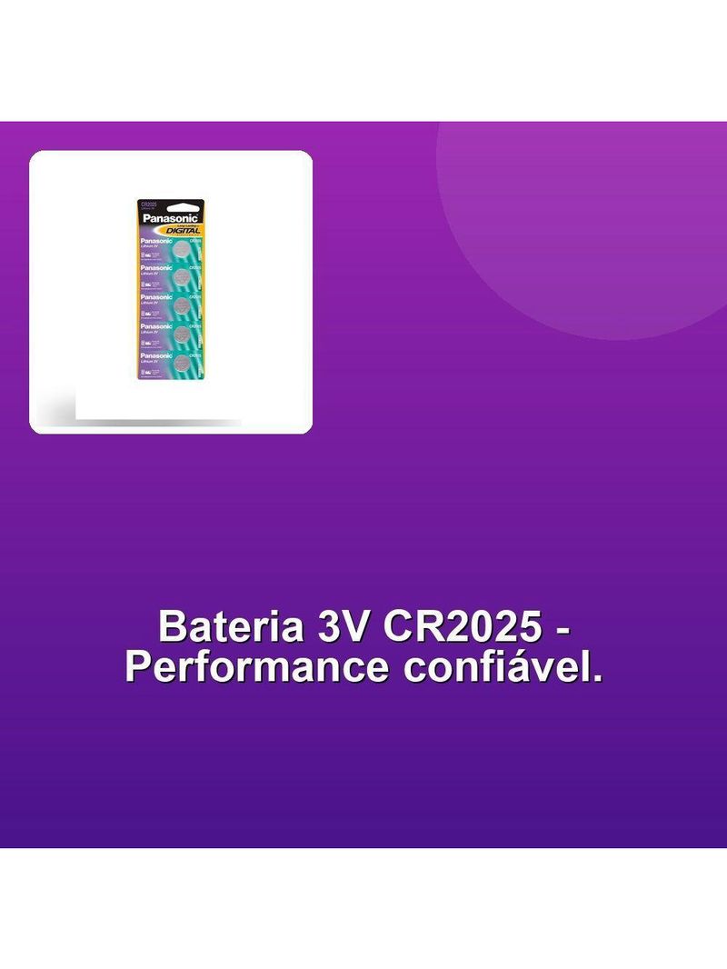 Bateria Lithium 3v Cr2025-1bt 5x
