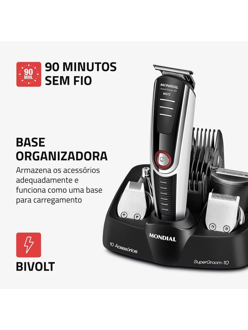 Aparador De Pelos Supergroom Mondial Bg-08 Bivolt
