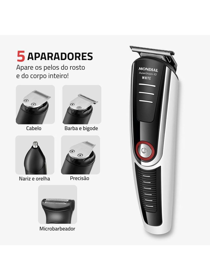 Aparador De Pelos Supergroom Mondial Bg-08 Bivolt