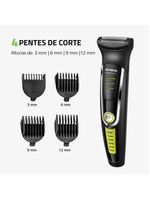 Aparador De Pelos Mondial Super Groom Lâminas Em Aço Inox 6w Bg-04 Preto/verde Bivolt