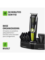 Aparador De Pelos Mondial Super Groom Lâminas Em Aço Inox 6w Bg-04 Preto/verde Bivolt