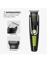 Aparador De Pelos Mondial Super Groom Lâminas Em Aço Inox 6w Bg-04 Preto/verde Bivolt