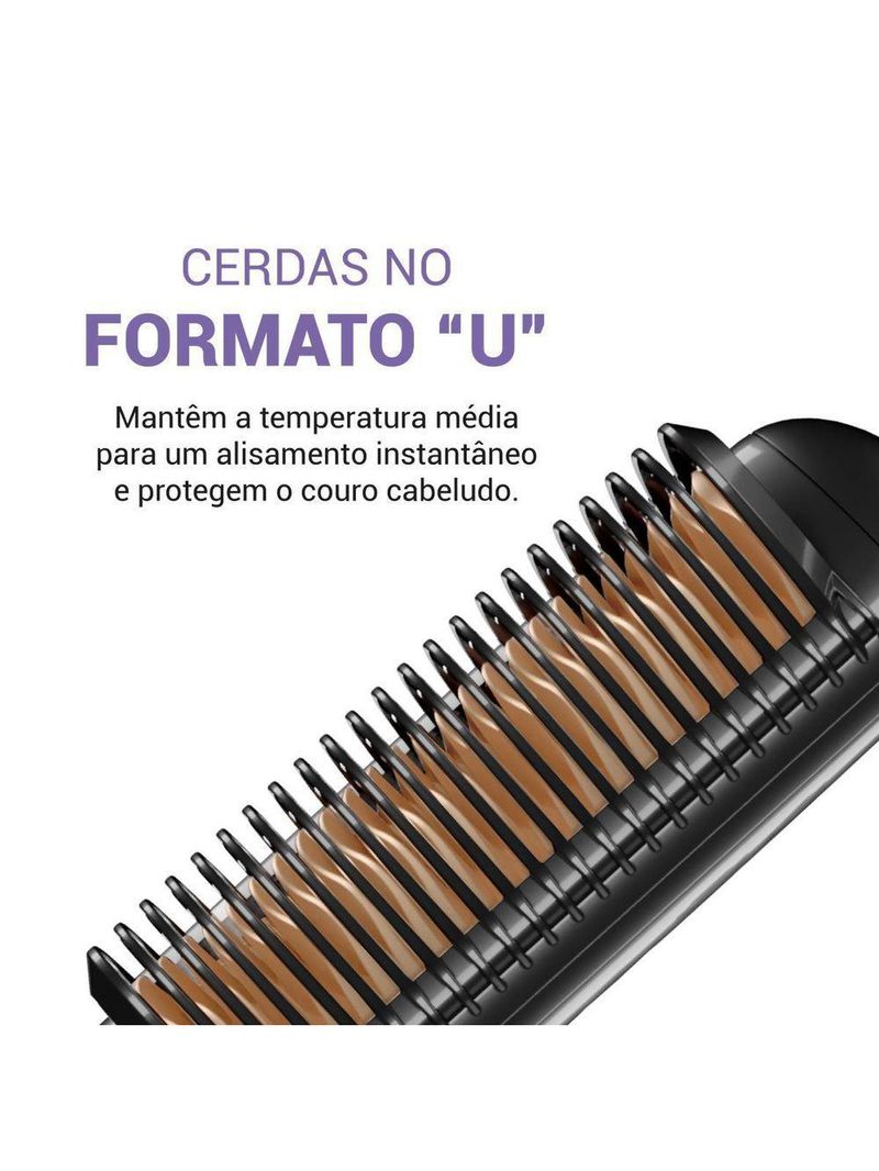 Escova Alisadora Philco Bivolt Revestimento Cerâmica PEA01A Bivolt