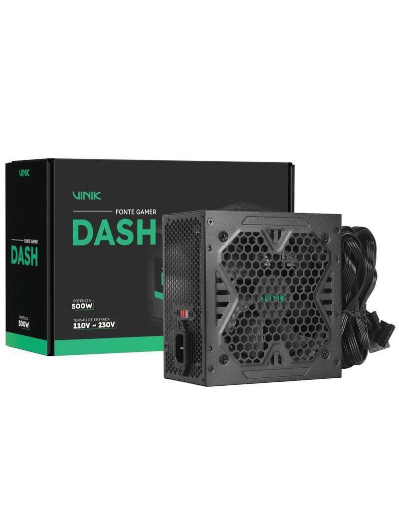 Fonte Gamer Vinik Dash 500w Preto Vfg500wpv3