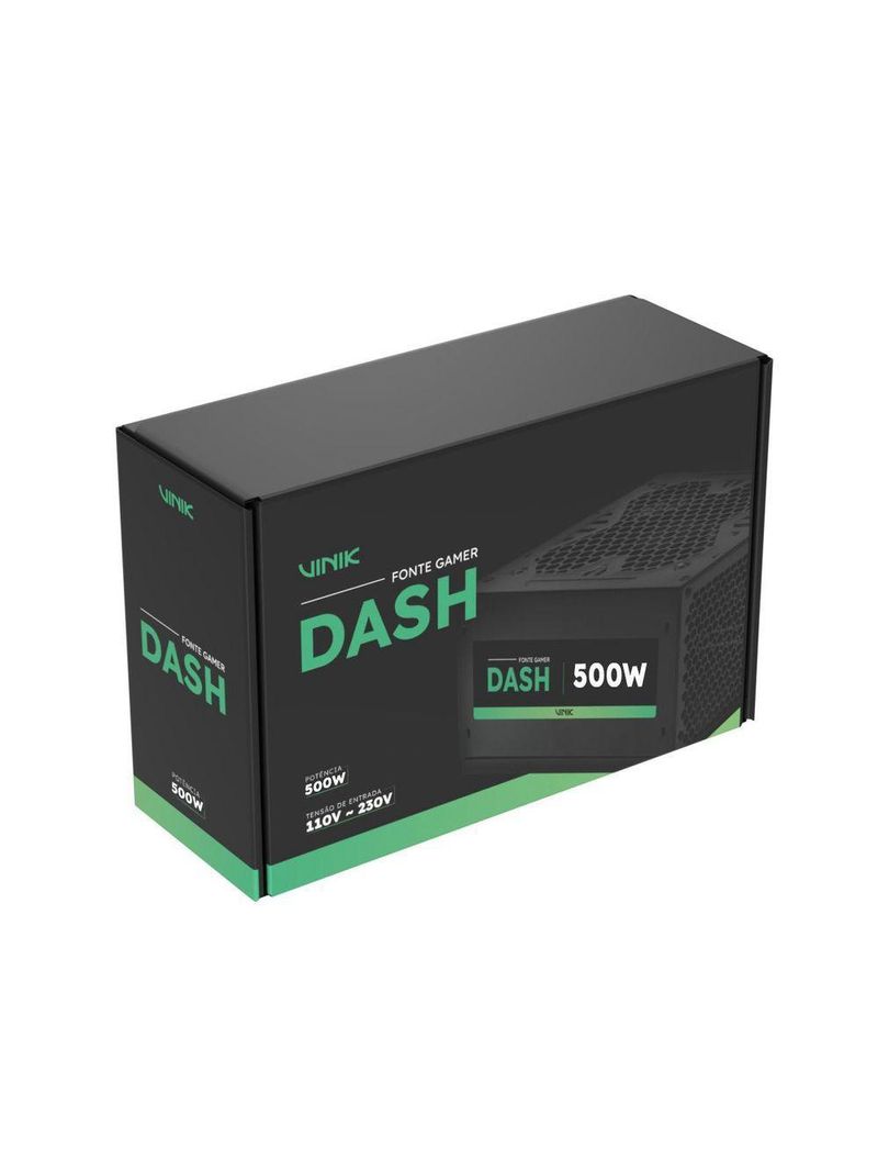 Fonte Gamer Vinik Dash 500w Preto Vfg500wpv3