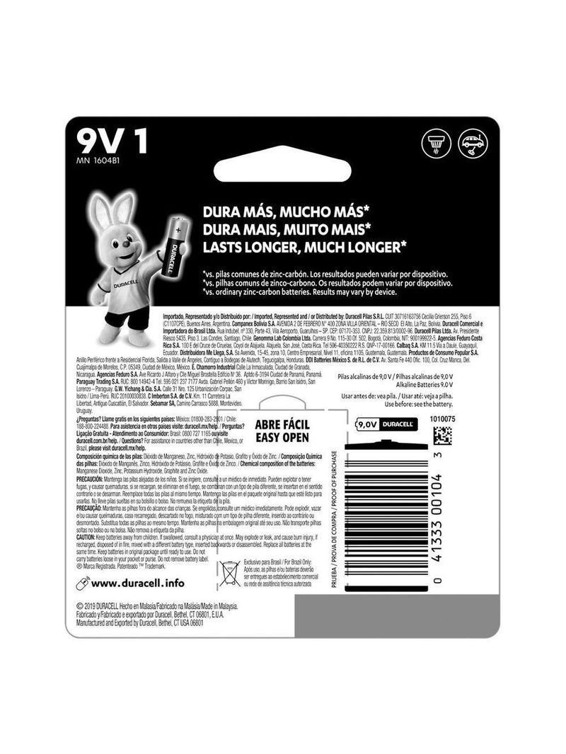 Bateria Alcalina 9v Mn1604 C- 1 Pilha