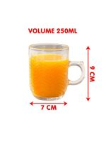 Jogo Copos De Vidro Caneca Xícara De 250ml Conjunto Kit 6pçs