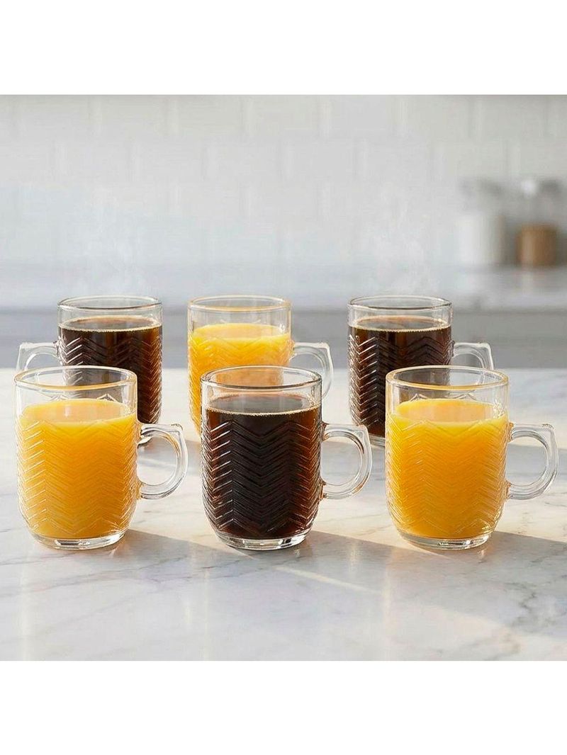 Jogo Copos De Vidro Caneca Xícara De 250ml Conjunto Kit 6pçs