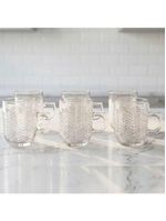 Jogo Copos De Vidro Caneca Xícara De 250ml Conjunto Kit 6pçs