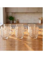 Jogo Copos De Vidro Caneca Xícara De 250ml Conjunto Kit 6pçs