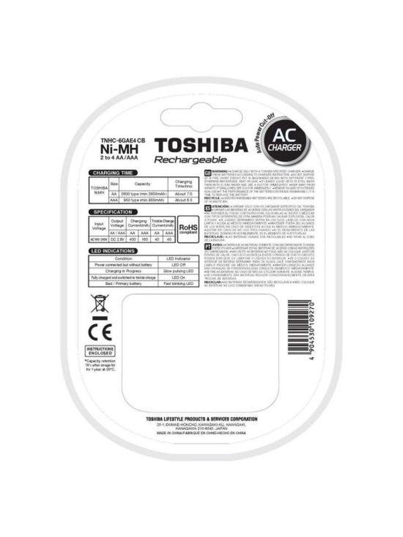 Carregador De Pilhas Toshiba 4x Aa-2600mah
