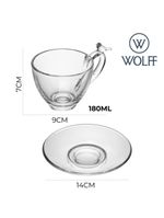 Xícara De Chá De Cristal Ecológico Com Pires Bird 180ml Wolff