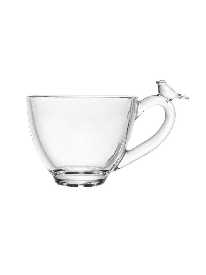 Xícara De Chá De Cristal Ecológico Com Pires Bird 180ml Wolff