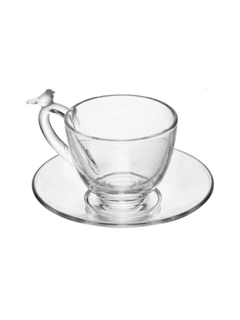 Xícara De Chá De Cristal Ecológico Com Pires Bird 180ml Wolff