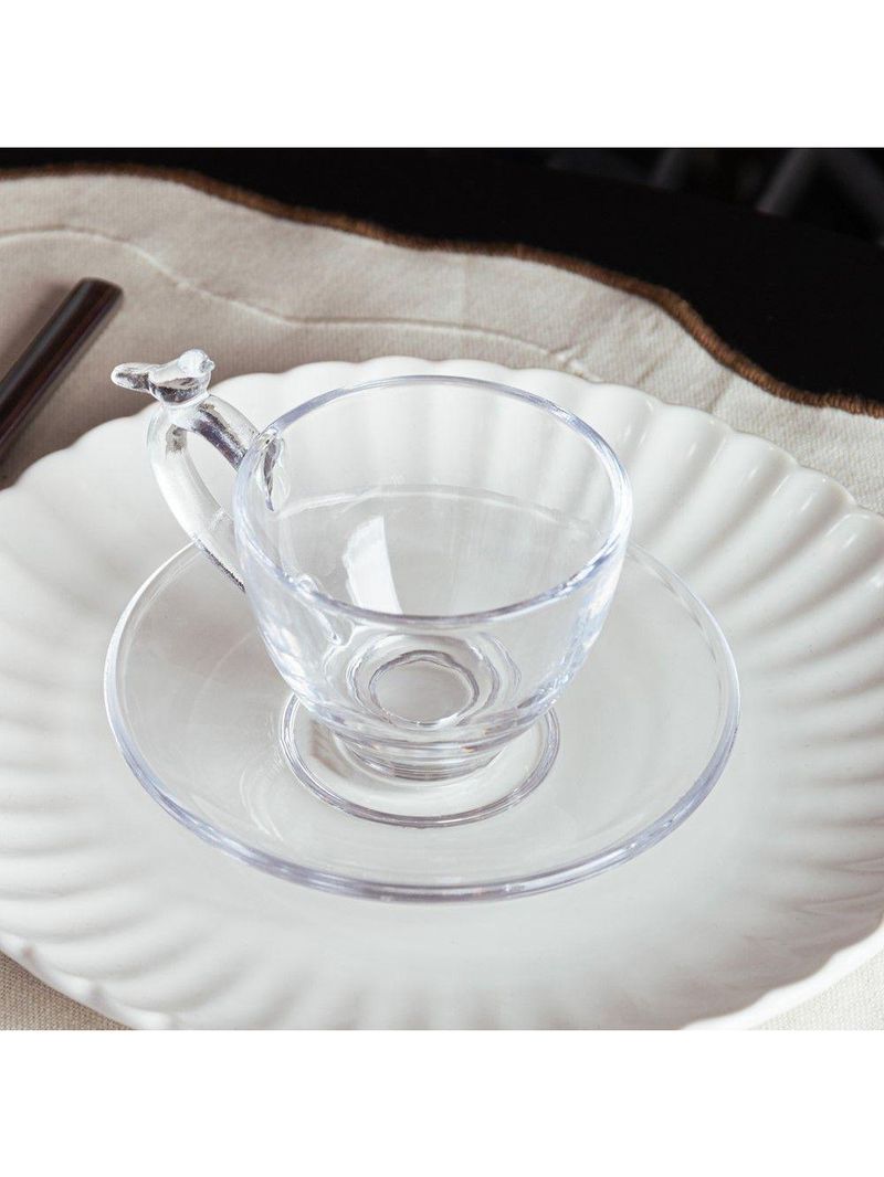 Xícara De Chá De Cristal Ecológico Com Pires Bird 180ml Wolff